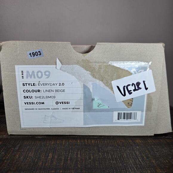 Vessi Everyday 2.0 Mens Size 9 Lace Up Waterproof Shoes Sneakers Linen Beige main image 4